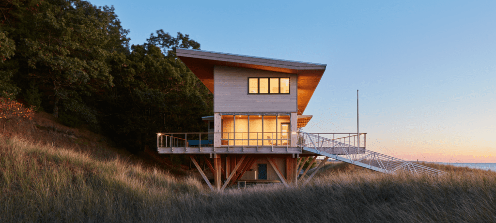 New Energy Works: Timber Frame Coastal Homes Balance Engineering & Beauty